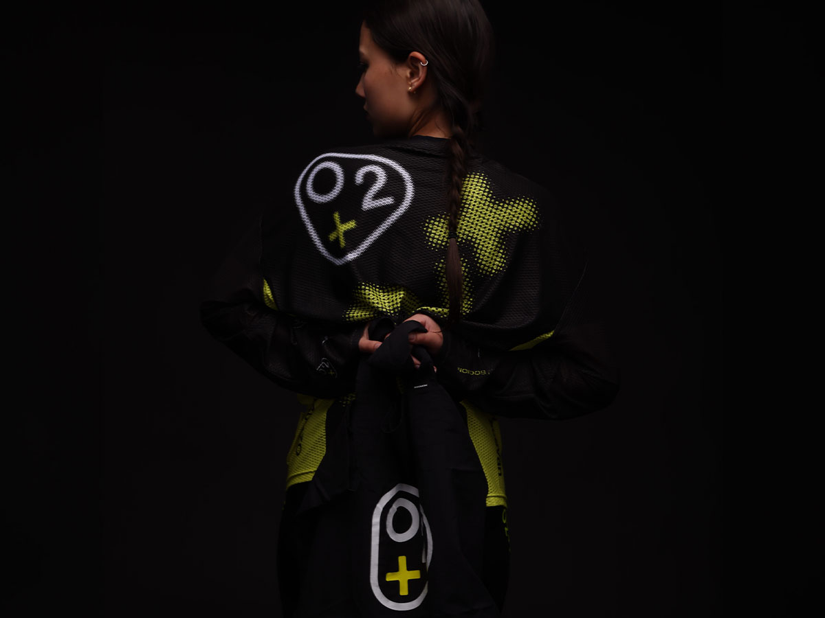O2+ product — mesh jersey, studio