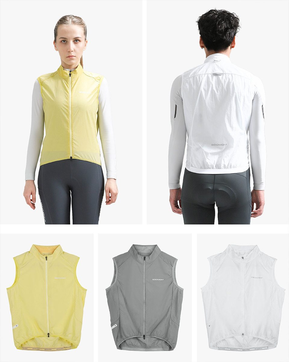 Wind jacket and gilet — colourway range