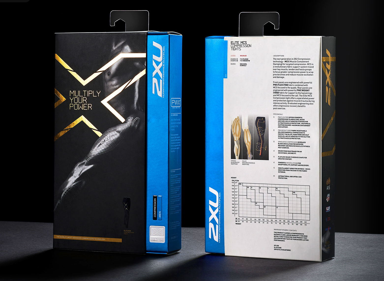 2XU Elite MCS Compression Tights retail packaging — men's