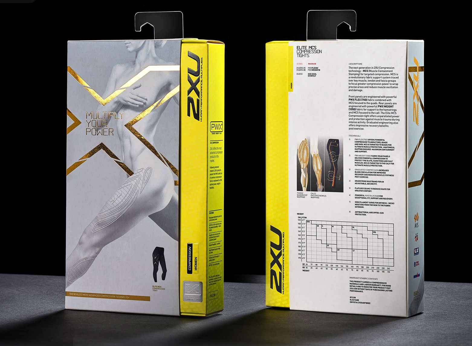 2XU Elite MCS Compression Tights retail packaging — women's