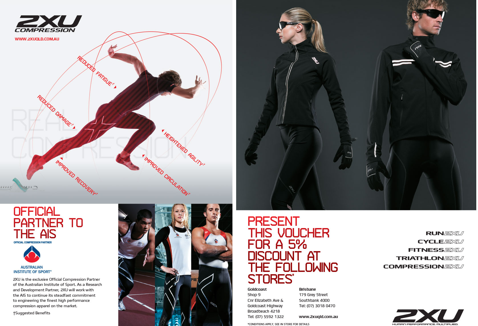 2XU Compression — Official Partner to the AIS sales flier, with in-store discount voucher