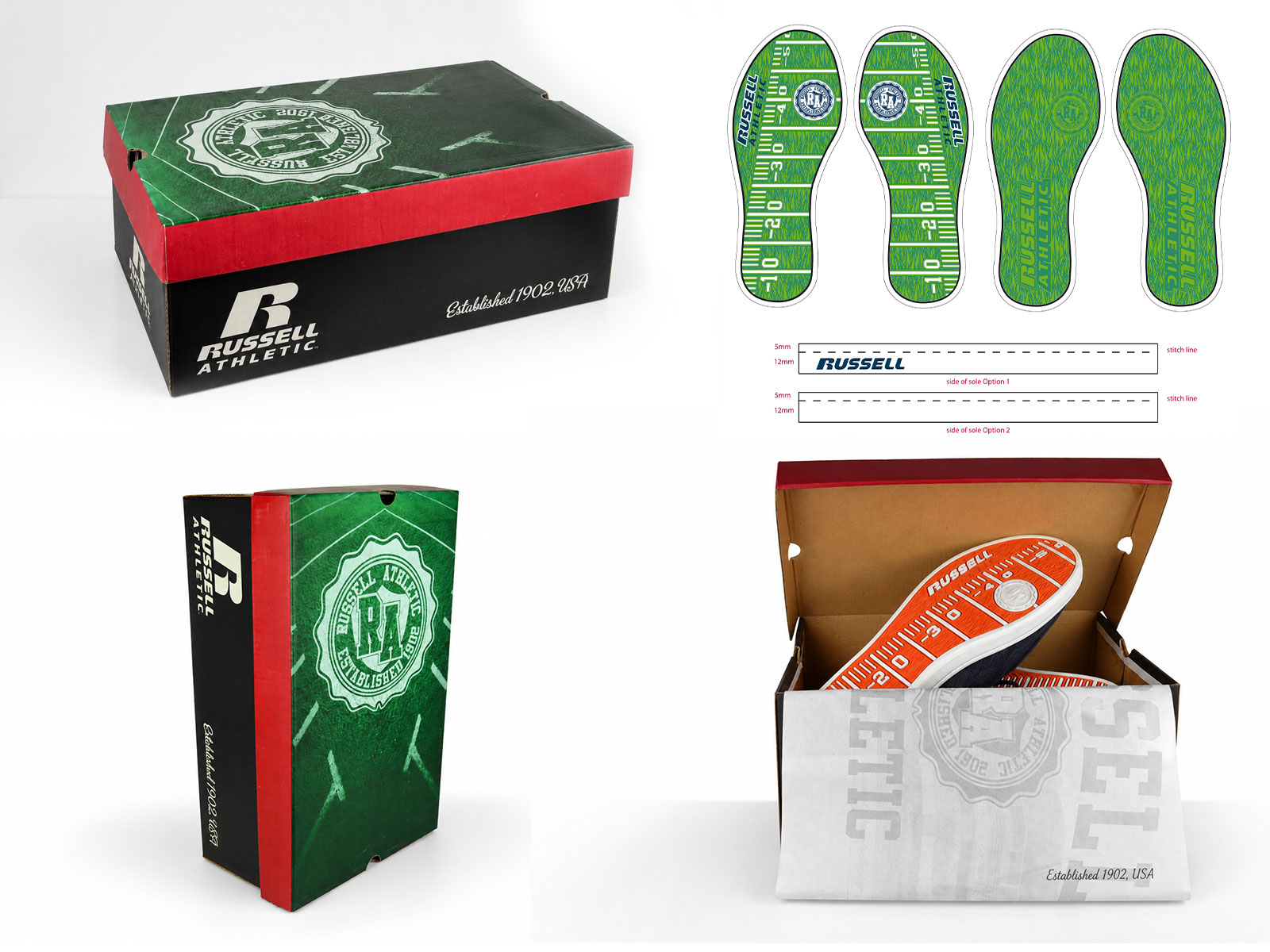 Russell Athletic heritage sneaker retail packaging
